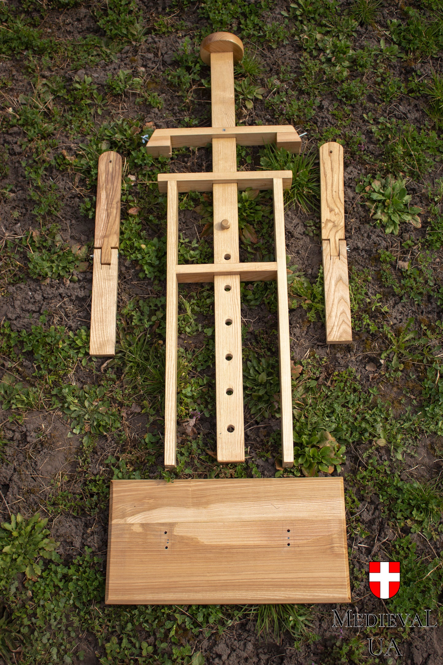 Wooden stand for medieval armor