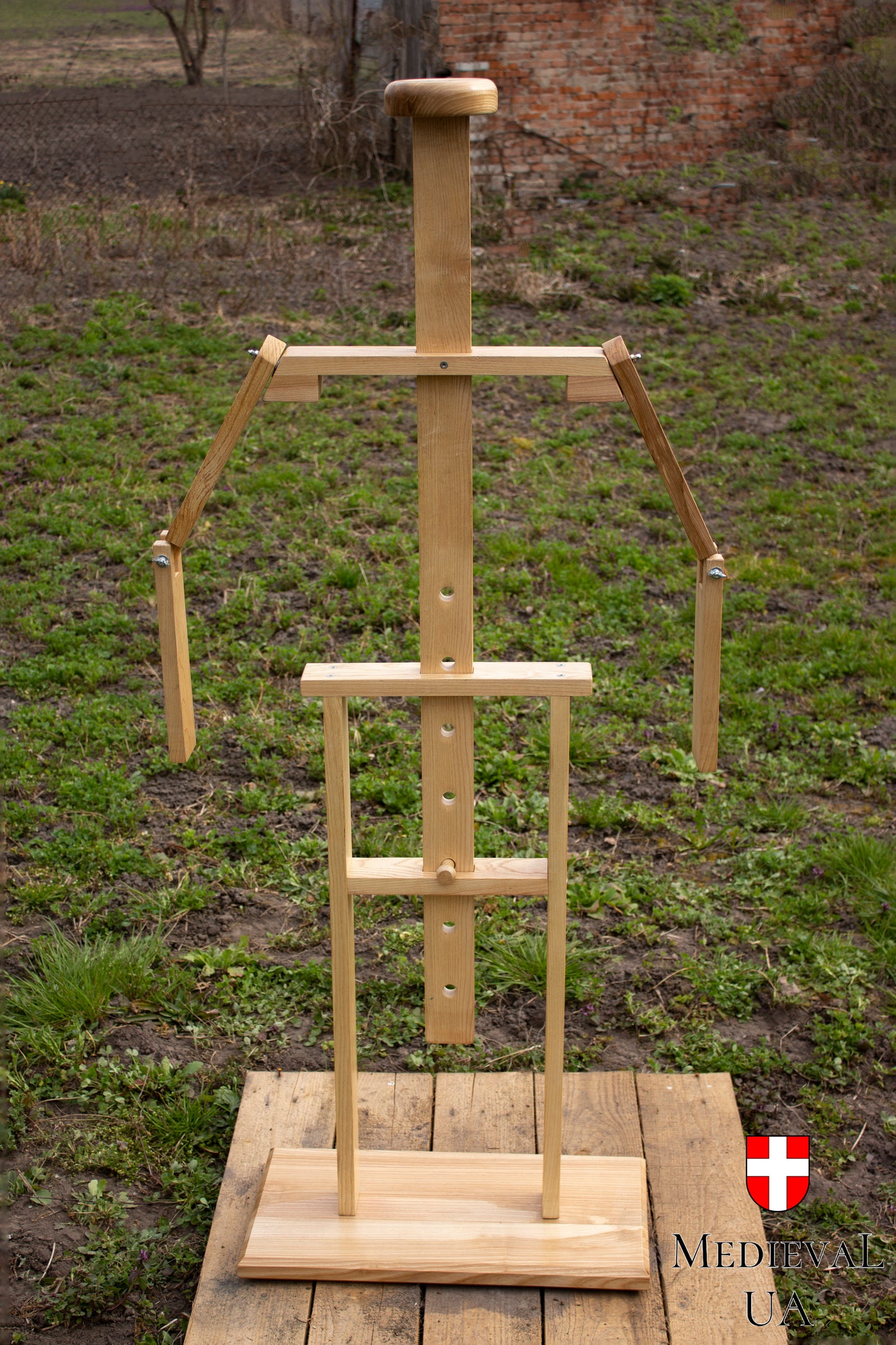 Wooden stand for medieval armor