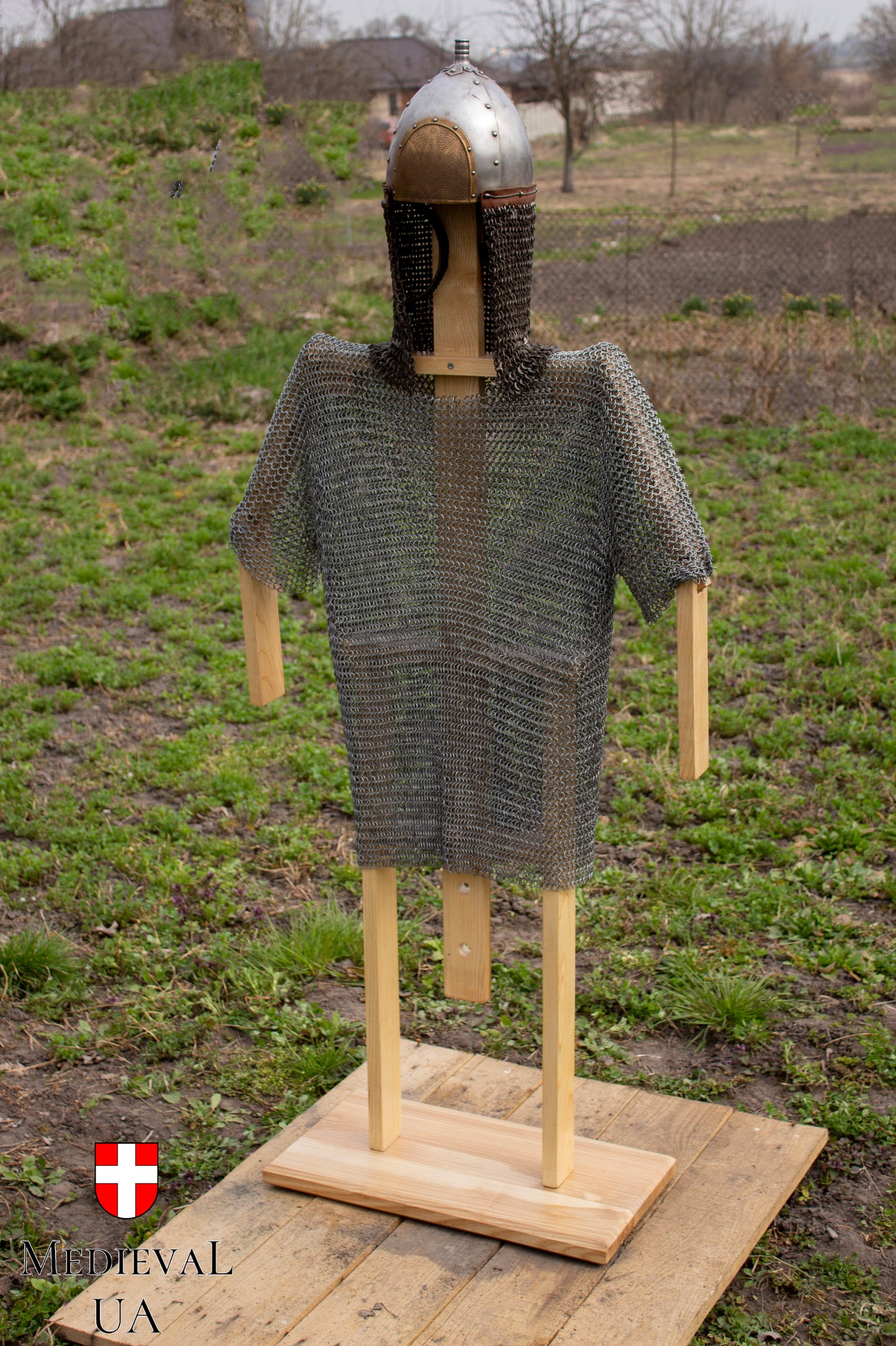 Wooden stand for medieval armor