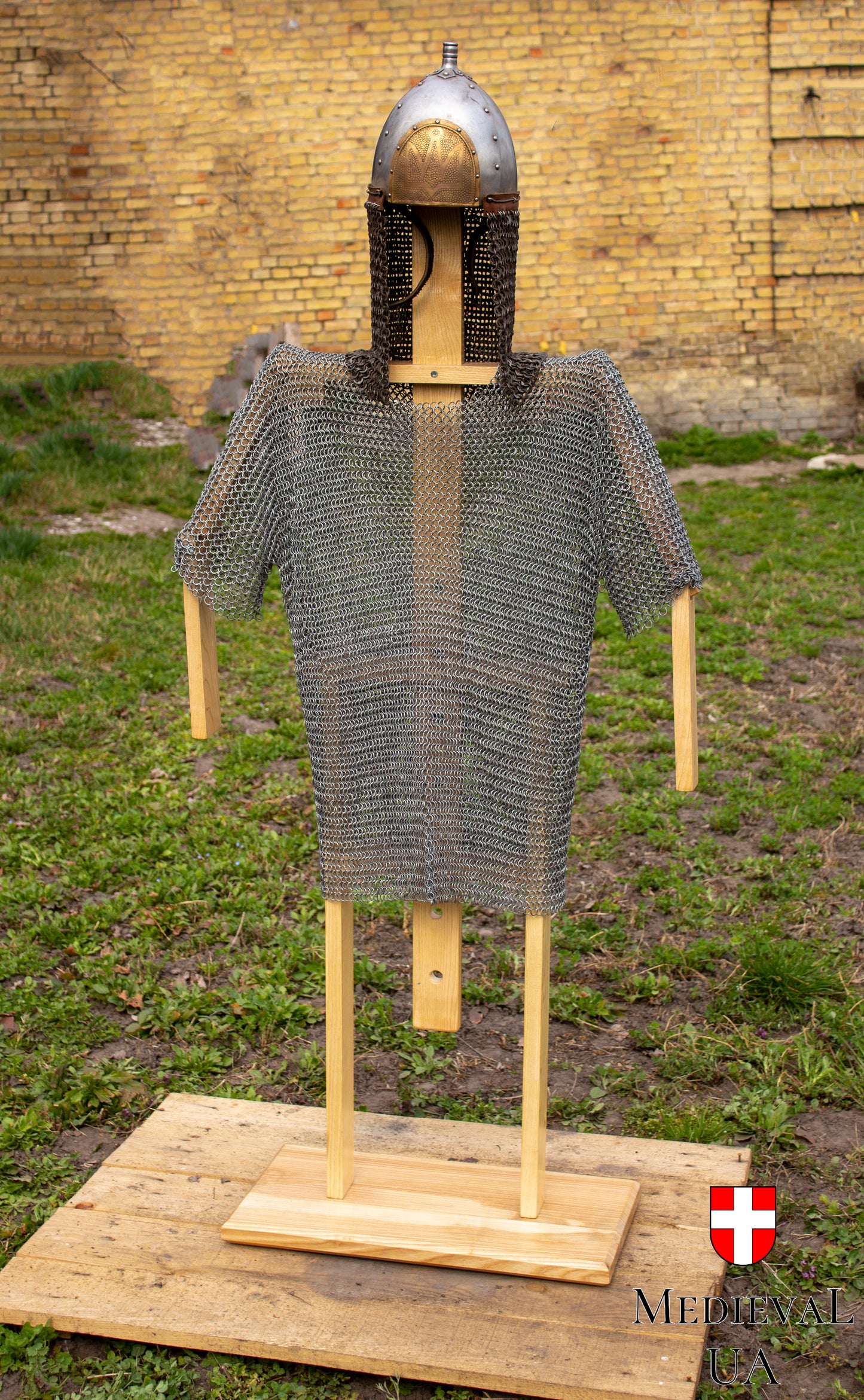 Wooden stand for medieval armor