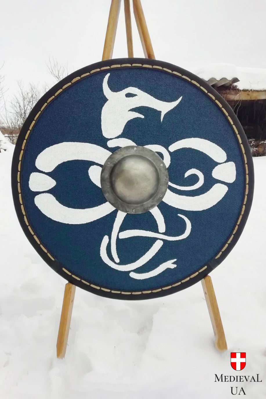 Viking round shield "Sea snake", D=70cm