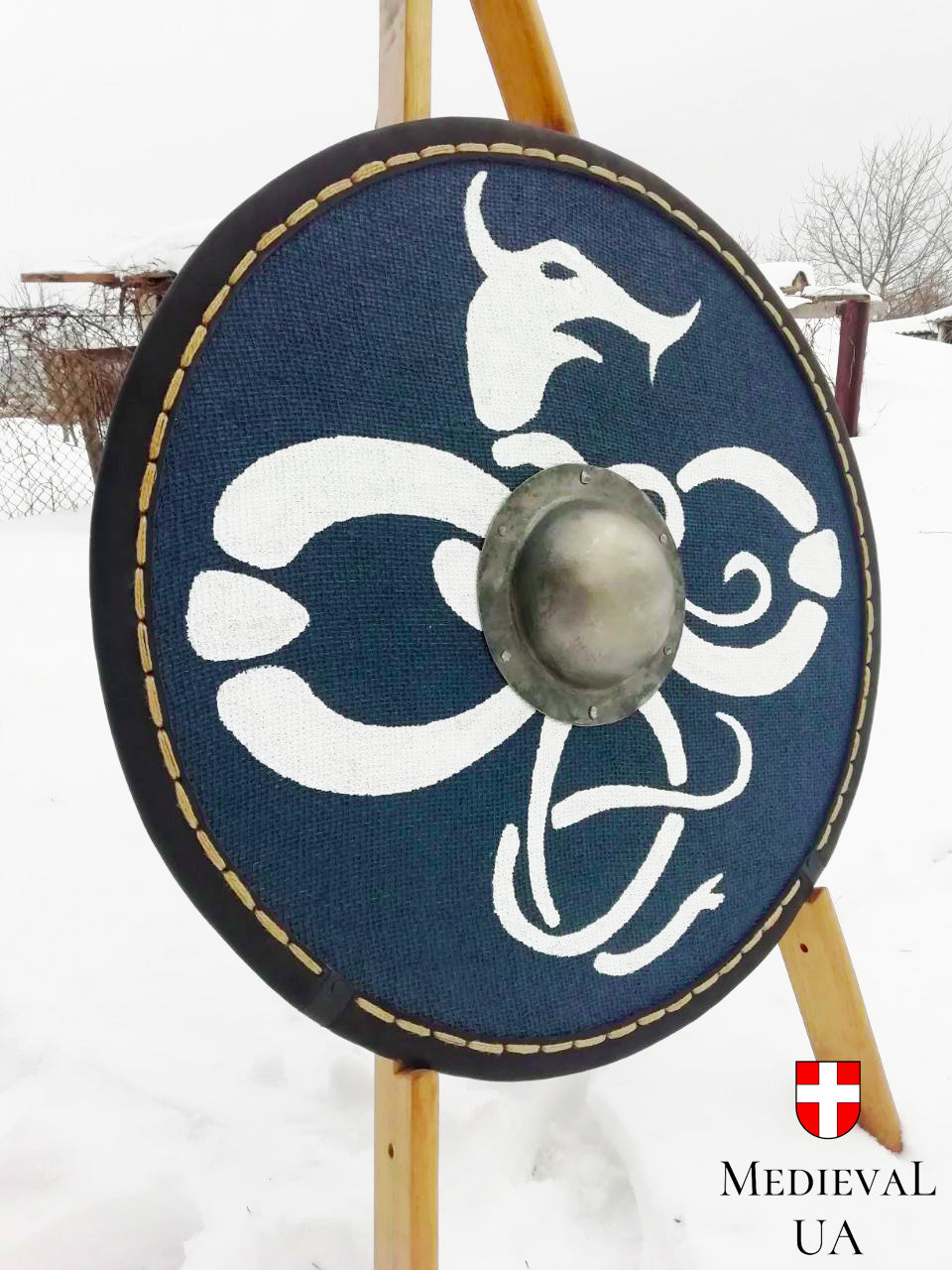 Viking round shield "Sea snake", D=70cm