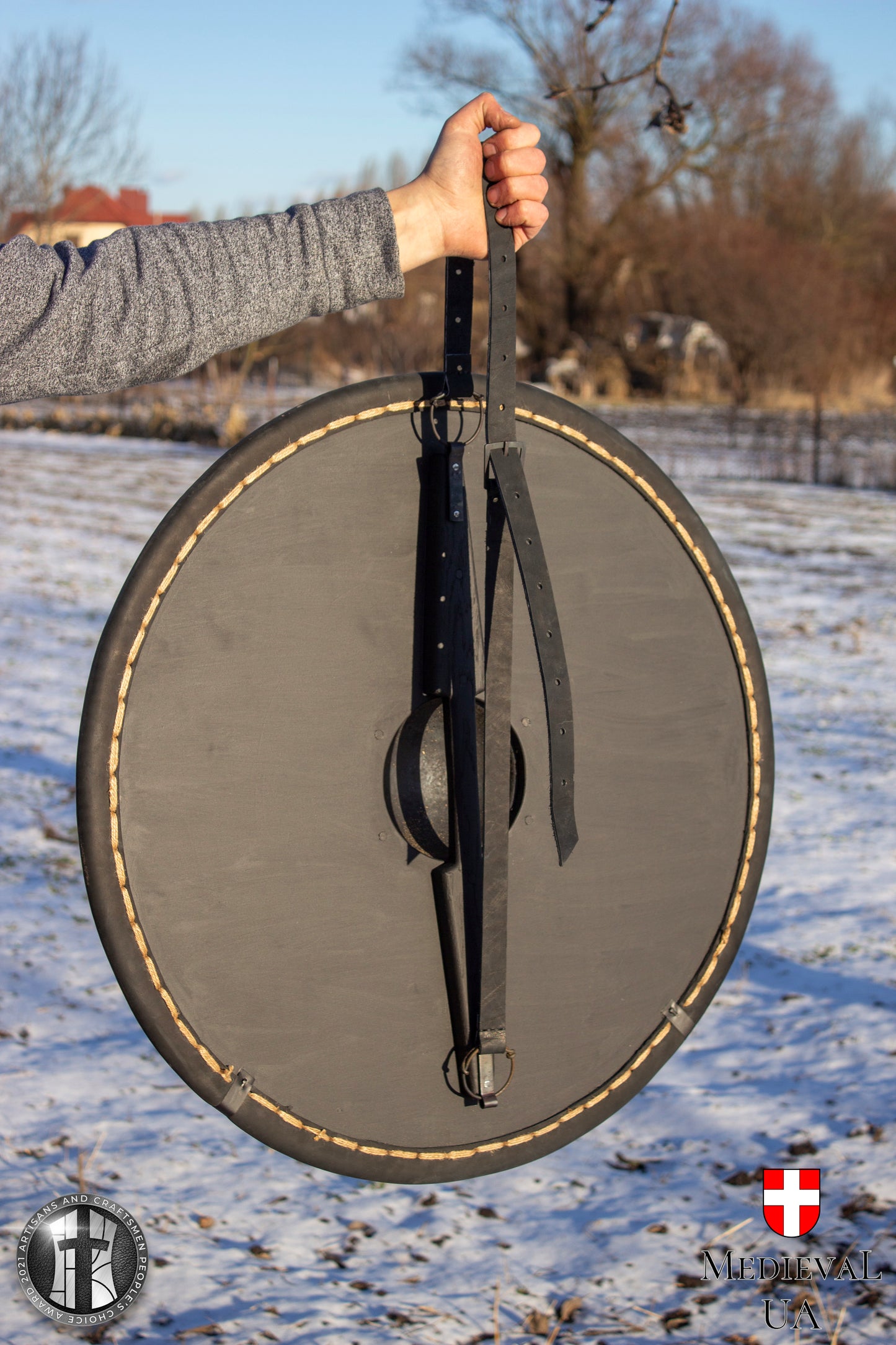 Viking round shield "Wolves", D=70cm