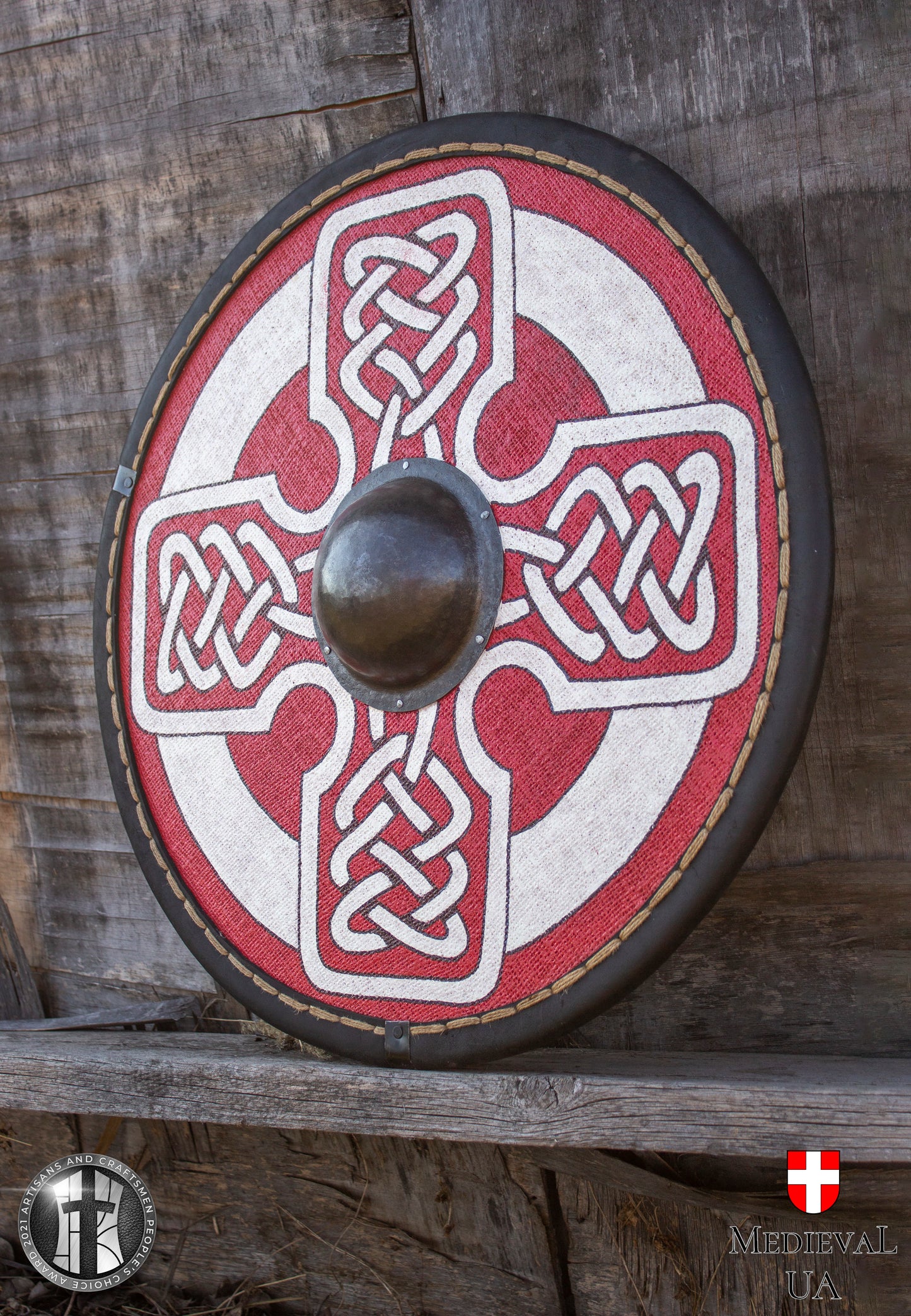 Viking round shield "Celtic cross", D=70cm