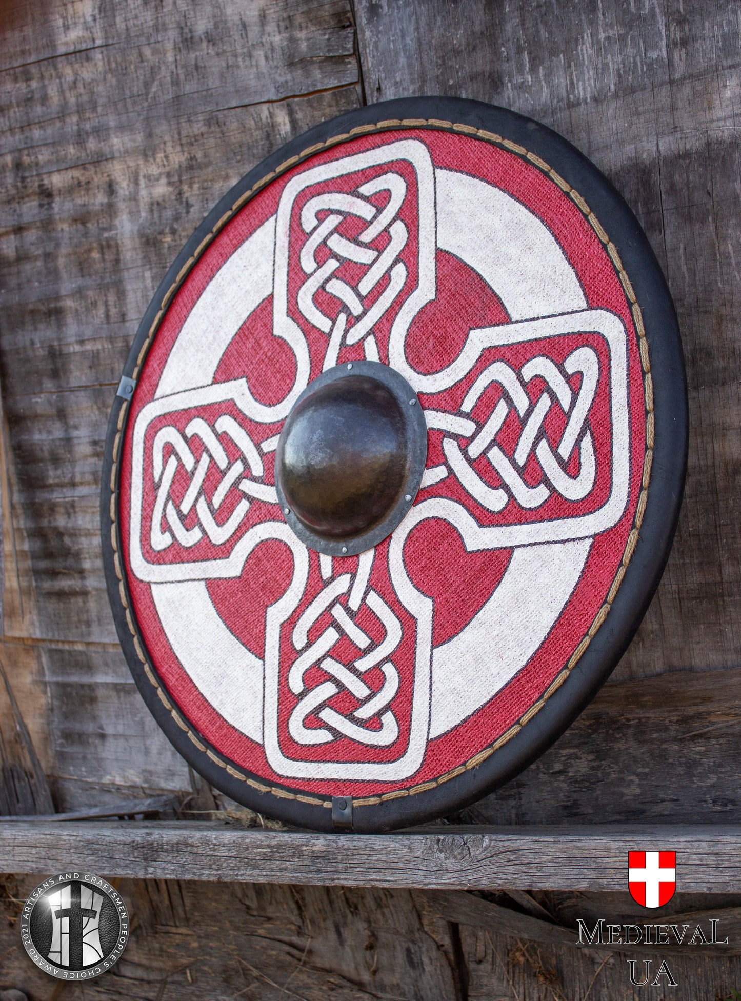 Viking round shield "Celtic cross", D=70cm