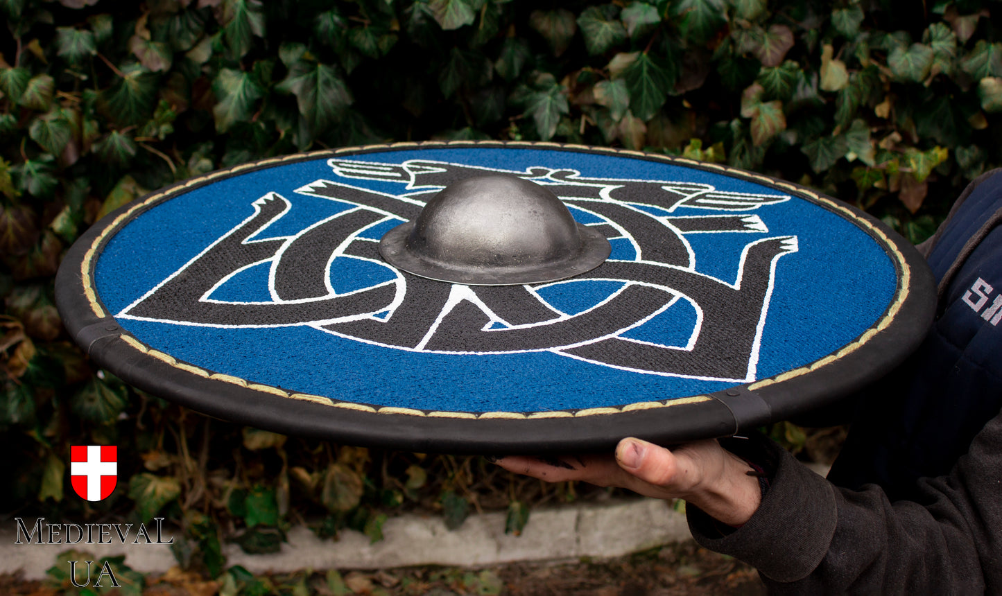 Viking round shield "Wolves", D=70cm