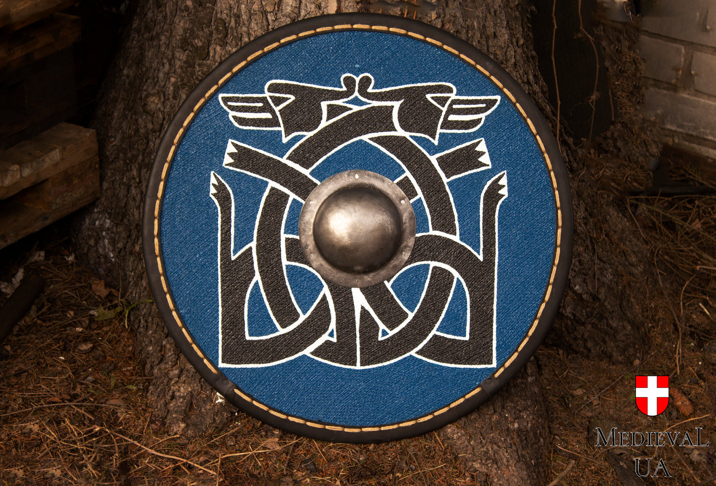 Viking round shield "Wolves", D=70cm