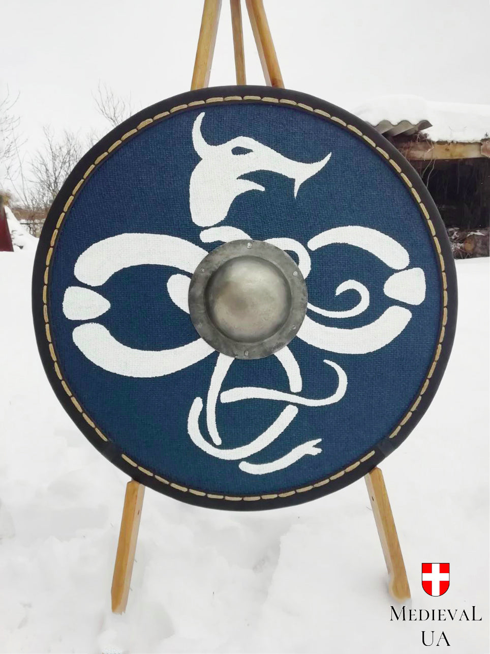 Viking round shield "Sea snake", D=70cm