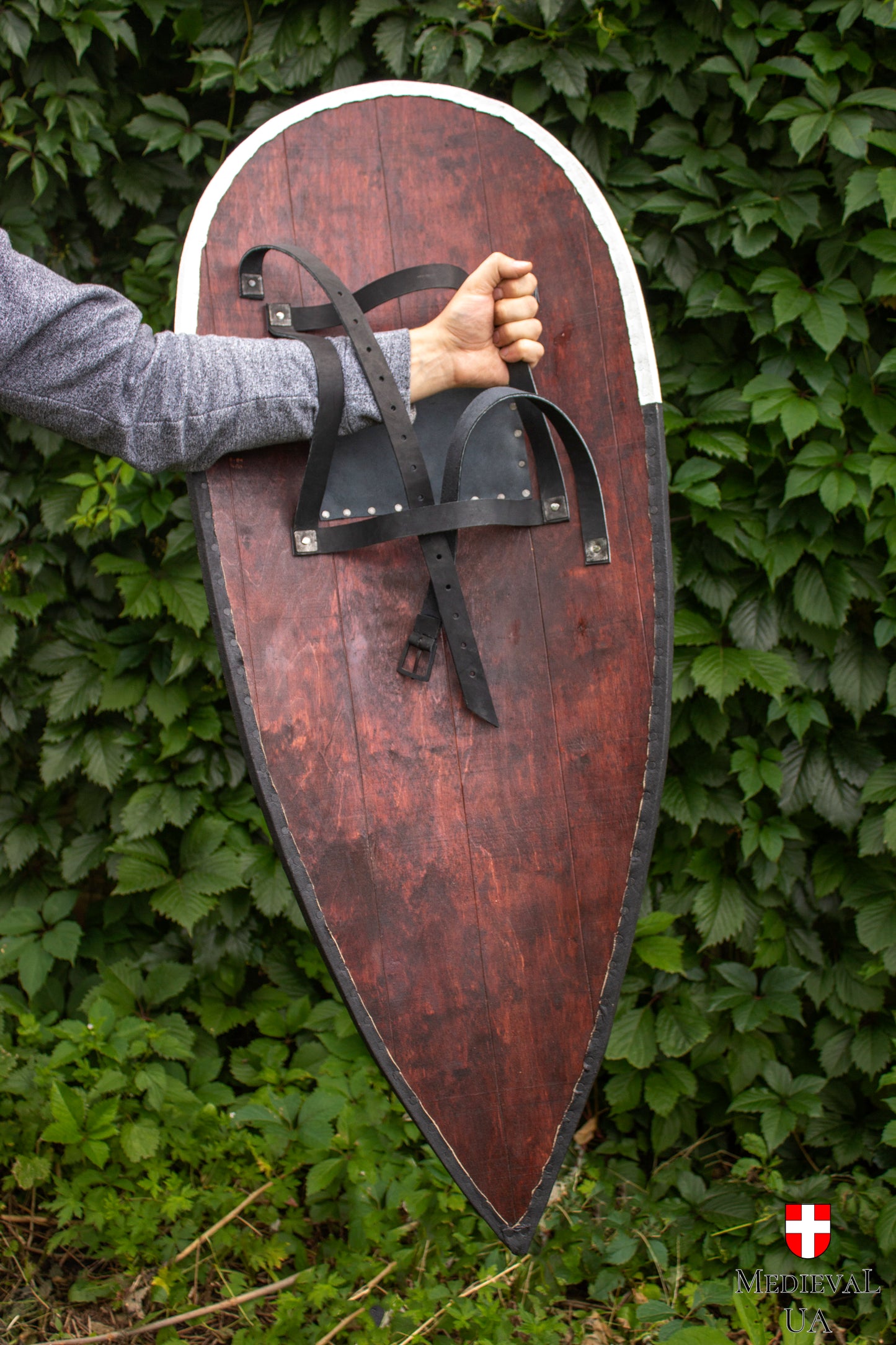 Medieval kite shield with templar cross