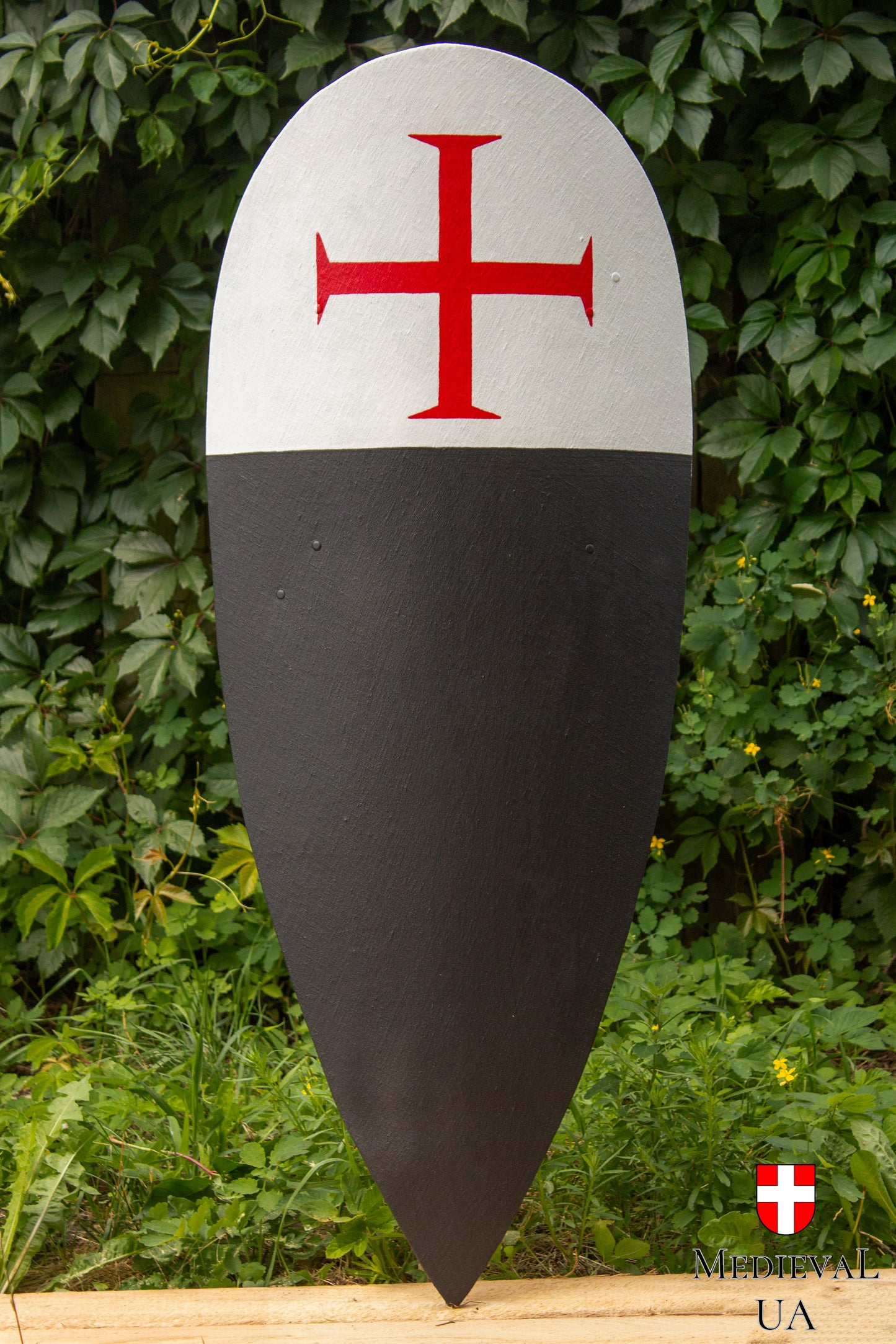 Medieval kite shield with templar cross