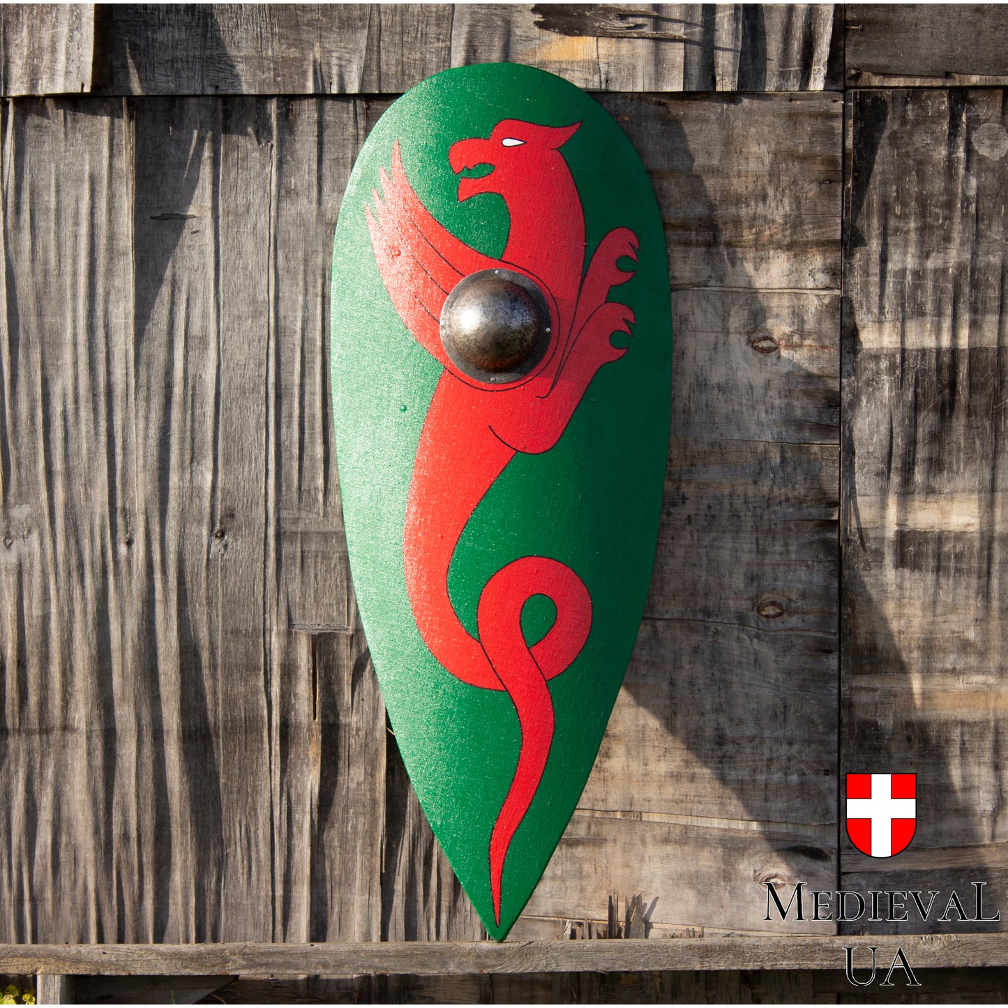 Big green kite shield "Dragon"