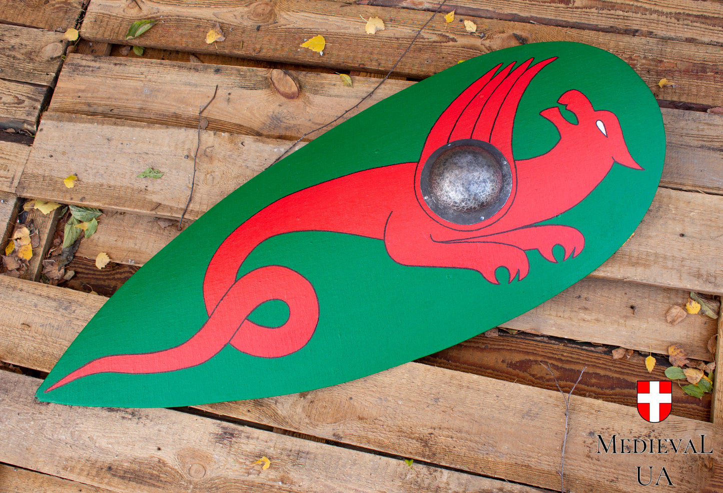 Big green kite shield "Dragon"